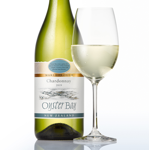 2019 oyster bay marlborough chardonnay bottle glass hero